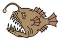Toothy predatory fish anglerfish Royalty Free Stock Photo