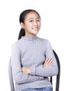 Toothy smiling face asian teenager isolated white background Royalty Free Stock Photo