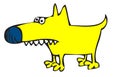 Toothy yellow dog Royalty Free Stock Photo