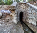 Toourist attraction the Tunnel in valley Seven Springs called Epta Piges in Rhodes island in GreeceT