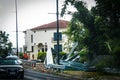 Toowong Australia - Aftermath of big wind storm that ripped down a sign - Selective focus Royalty Free Stock Photo