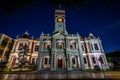 Toowoomba, Queensland, Australia - City Hall building illuminated at night