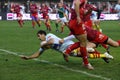 Top 14 rugby match USAP vs Montpellier