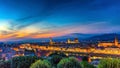 Top aerial panoramic evening view of Florence city Royalty Free Stock Photo