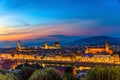 Top aerial panoramic evening view of Florence city Royalty Free Stock Photo