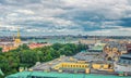 Top aerial panoramic view of Saint Petersburg Royalty Free Stock Photo