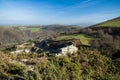 Top view on beautiful landscape on atlantic coastline in basque country, france Royalty Free Stock Photo