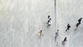 top aerial view crowd of people walking on business street pedestrian Royalty Free Stock Photo