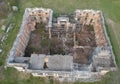 Top aerial view of the ruins of Cantacuzino Palace, Floresti, Romania Royalty Free Stock Photo