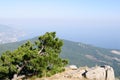 On top of AI-Petri mountain, view of Yalta coast, Crimea.