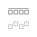Top alignment line outline icon