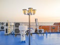 The top area of the inter-island ferry. Royalty Free Stock Photo