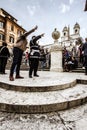 SPANISH STEPS. FAMOUS DESTINATION OF ROME. Royalty Free Stock Photo