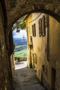 IDYLLIC TUSCANY LANDSCAPE WITH CYPRESS TREES. TOP ATTRACTION IN ITALY. FAMOUS TRIP DESTINATION Royalty Free Stock Photo