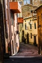 IDYLLIC TUSCANY LANDSCAPE WITH CYPRESS TREES. TOP ATTRACTION IN ITALY. FAMOUS TRIP DESTINATION Royalty Free Stock Photo