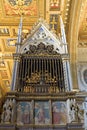 Top of Baldacchino of the Archbasilica of Saint John Lateran (Basilica di San Giovanni in Laterano) Royalty Free Stock Photo