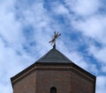 Top of bell tower on orthodox church, and clouds in background Royalty Free Stock Photo