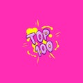 Top 100. The best and the worst.  Template design. Blogging concept. Comics boom style. Pop art vector Royalty Free Stock Photo