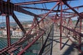 On top of the Bizkaia suspension bridge Royalty Free Stock Photo