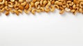 A Top Border From Above Of Roasted Cashew Nuts Isolated Against A Transparent Background. PNG. Party Food Snacks Royalty Free Stock Photo