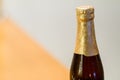 Top of Bottle Sealed in Gold Foil with Copy Space Royalty Free Stock Photo