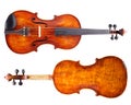 Top and bottom view of a violin Royalty Free Stock Photo
