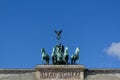 Top of the brandenburg gate / Quadriga, Berlin, Germany Royalty Free Stock Photo