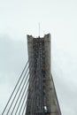 The top of the cable stayed bridge pillar. Royalty Free Stock Photo
