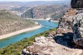 View upon bridge from Castillo de Monfrague, Extremadura, Spain Royalty Free Stock Photo