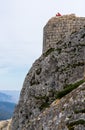 On top of Cathare Castle of Peyrepertuse in France Royalty Free Stock Photo