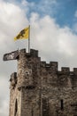 Top of Central tower of Ghent Castle, Gent Belgium. Royalty Free Stock Photo