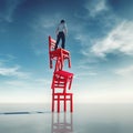 On top of the chairs Royalty Free Stock Photo