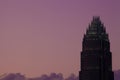 Top of a Charlotte NC skyscraper at dusk