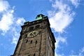Top of the Chemnitz town hall. Royalty Free Stock Photo