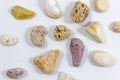 Top close-up shot of several colorful stones that collected from Royalty Free Stock Photo