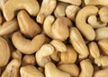 Top closeup view of salted cashew nuts Royalty Free Stock Photo