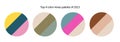 Top 4 color mixes palette of 2023. Trend color guide collection in RGB, CMYK. Bright color set for fashion, home Royalty Free Stock Photo