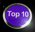 Top 10 concept icon means list of winners or finalists - 3d illustration Royalty Free Stock Photo