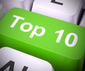 Top 10 concept icon means list of winners or finalists - 3d illustration Royalty Free Stock Photo