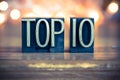 Top 10 Concept Metal Letterpress Type Royalty Free Stock Photo