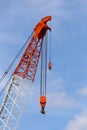 Top of crane on blue sky background Royalty Free Stock Photo