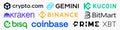 Top Crypto Exchanges Logo, Coinbase, Crypto.com, Gemini, BitMart, Kraken, Bisq, Binance, Prime XBT, Kucoin, Vector editorial