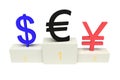 Top currencies, strong Euro, isolated Royalty Free Stock Photo