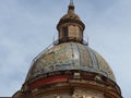 Top of the dome of colored ceramics of the Carmine Maggiore church to Palermo in Sicily, Italy.