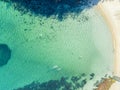 Top down aerial of Shelly Beach, Sydney