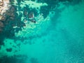 Top down aerial of Shelly Beach, Sydney