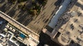 Top down aerial view of Arequipa`s white city main square corner Royalty Free Stock Photo