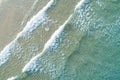 Top down aerial view of multiple waves on a shallow beach. A Rhythmic Pattern Royalty Free Stock Photo