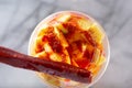 top down chamango drink, beverage, mangonada Royalty Free Stock Photo