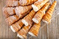 top down cream horn pastries Royalty Free Stock Photo